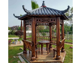六角樹(shù)脂瓦涼亭