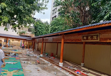 廣東梅州防腐木樹(shù)脂瓦長(zhǎng)廊