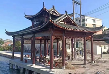 戶外木結(jié)構(gòu)長廊涼亭價格，古建涼亭廠家聯(lián)系方式
